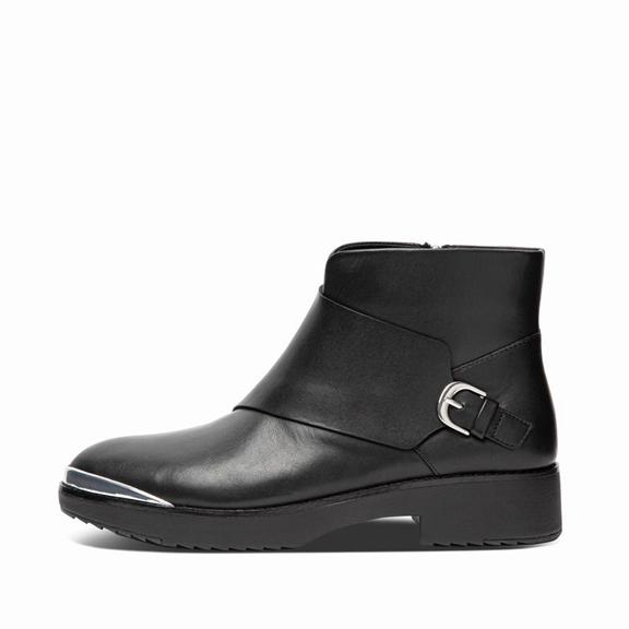 FitFlop Women's CHIARRA Leather Ankle Boots - Black (PEJYN-7126)